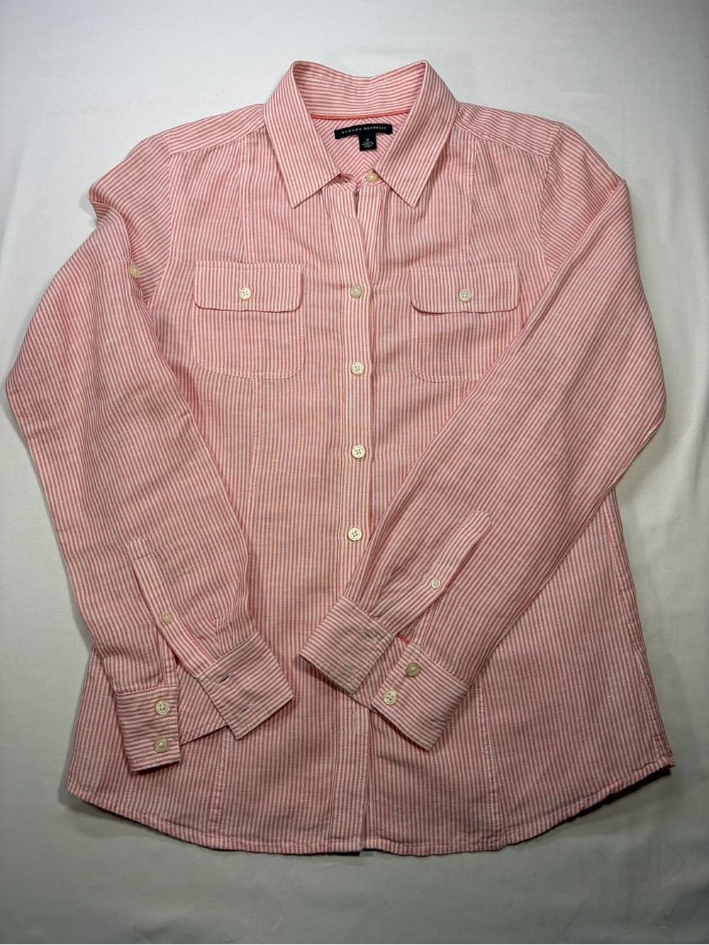 Banana Republic Light Pink Striped Button-Down Shirt
